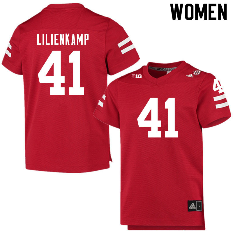 Women #41 Christian Lilienkamp Nebraska Cornhuskers College Football Jerseys Sale-Scarlet